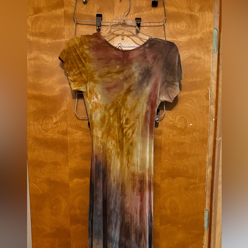 New Love Tan Jane tie dye Goddess V neck Maxi Dress XS - Picture 5 of 11